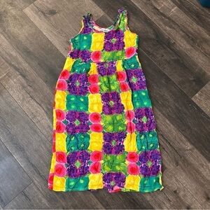 Jams World vintage womens dress Hawaiian floral bright vibrant size large